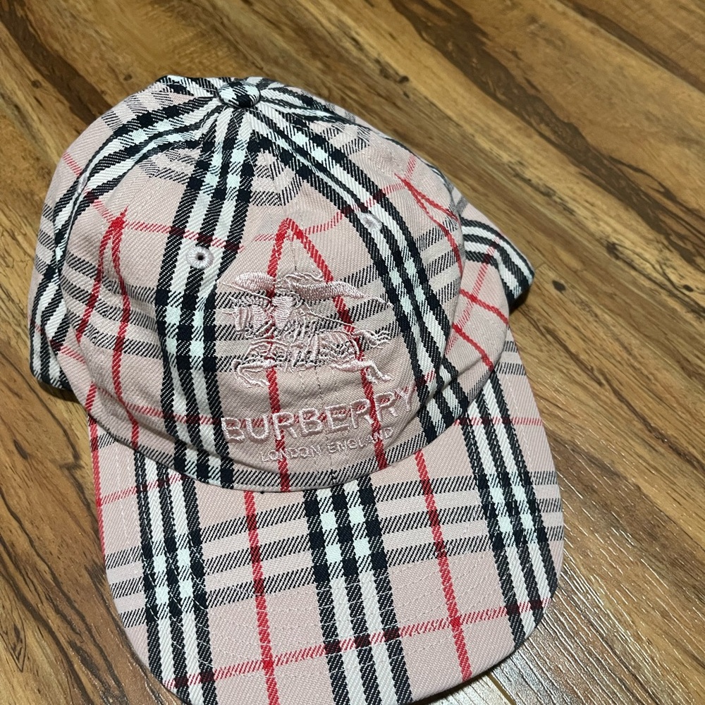 Burberry Pink and Black Checkered Cap